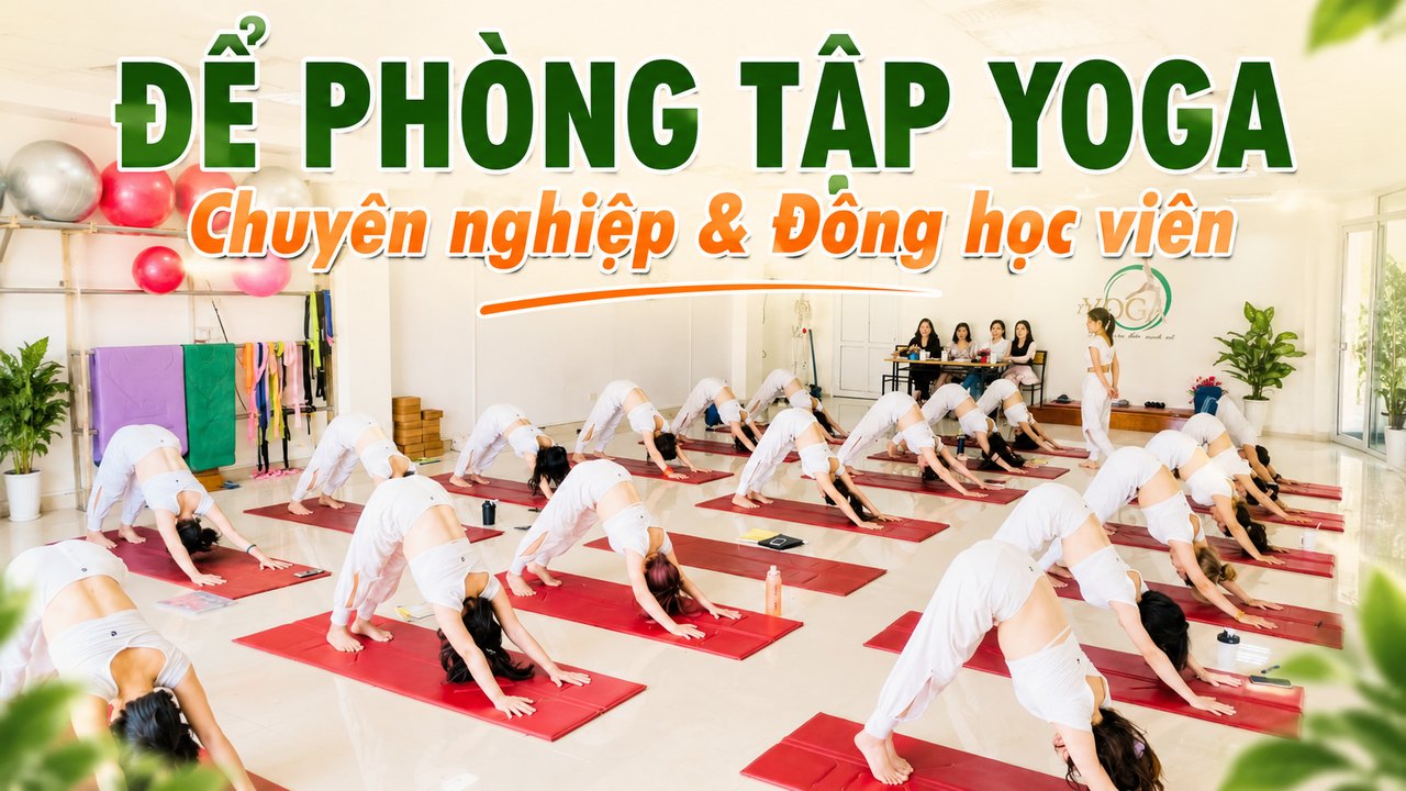 Phòng tập Yoga chuyên nghiệp đông học viên tại Học viện Yoga T.Kim