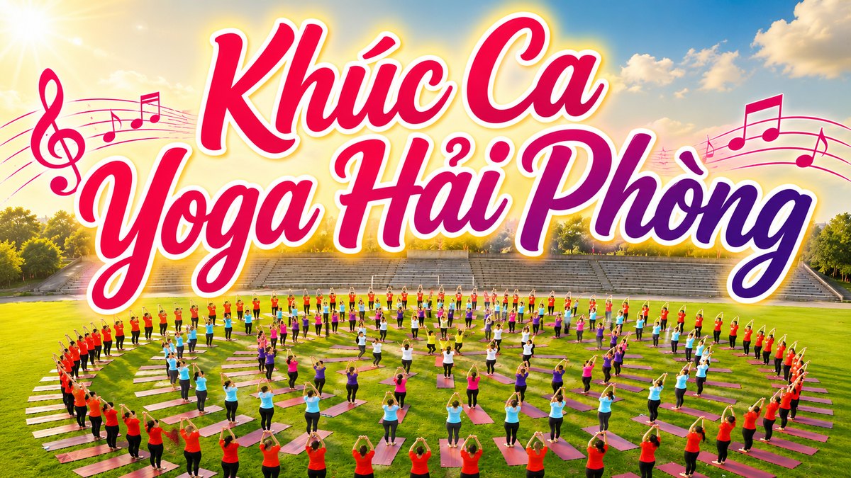 Khúc ca Yoga Hải Phòng — hàng nghìn người đồng diễn Yoga xếp vòng trên sân cỏ